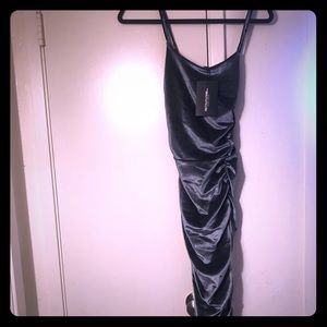 Gray velvet dress PrettyLittleThing